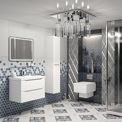 Opadiris Мебель для ванной Элеганс 80 с зеркалом подвесная белая матовая – фотография-4
